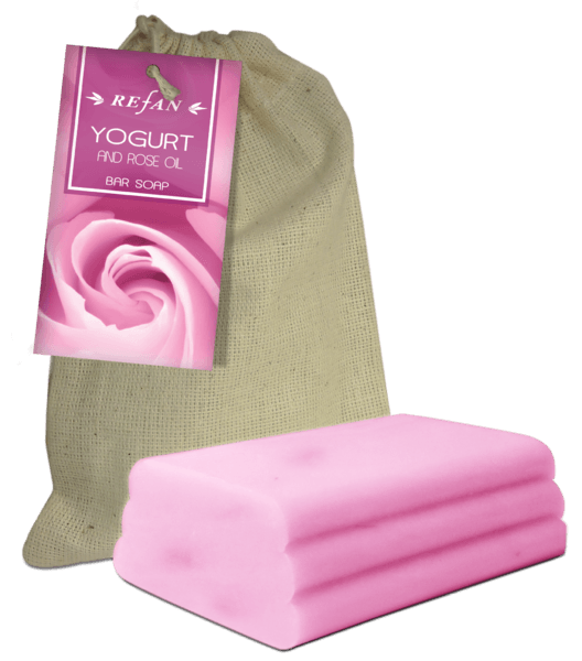 Bar soap yogurt and rose oil